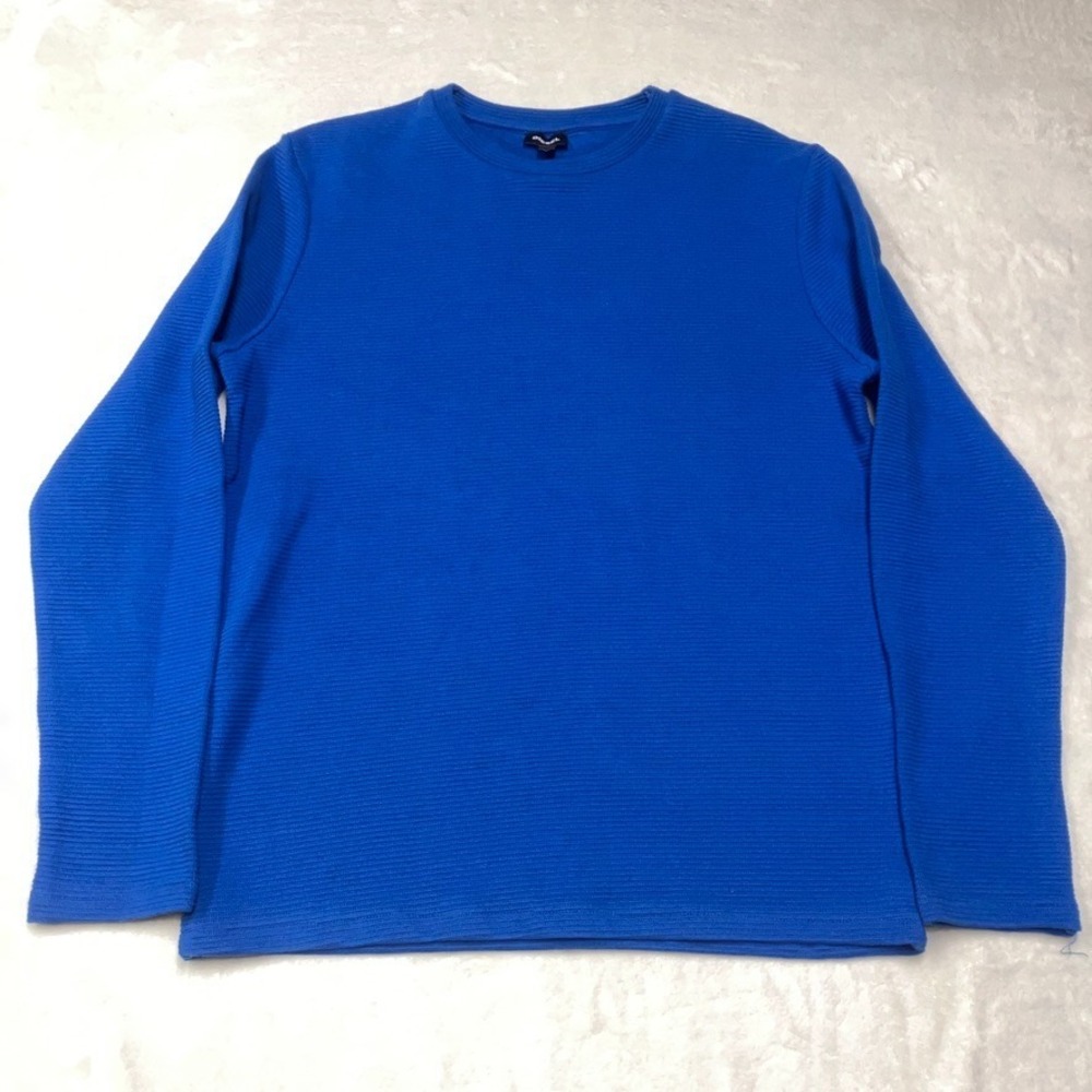 DIESEL Industry Thermal Long Sleeve Shirt Men XL Blue Waffle Knit Crewneck